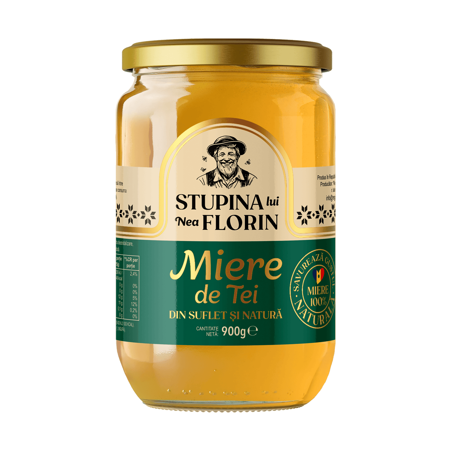 Regina Naturii Stupina lui Nea Florin linden honey jar, 900g