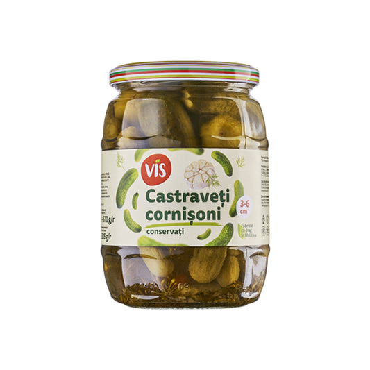 Vis Canned Cucumbers Cornichons jar