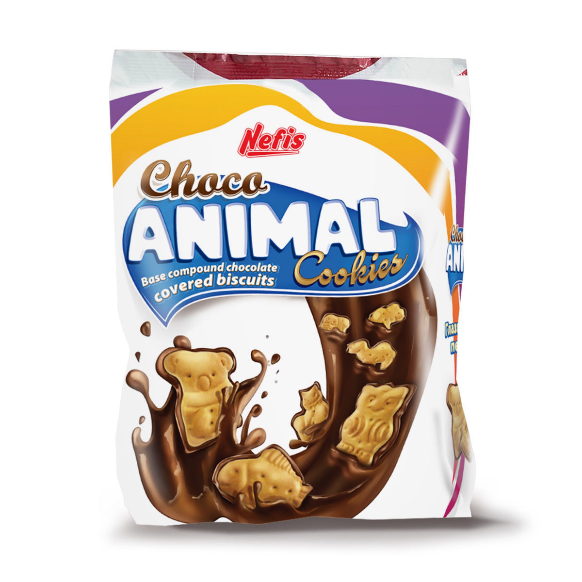 Nefis Choco Animal Cookies, back label