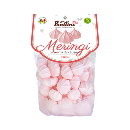 Panilino Strawberry Meringues bag, back label