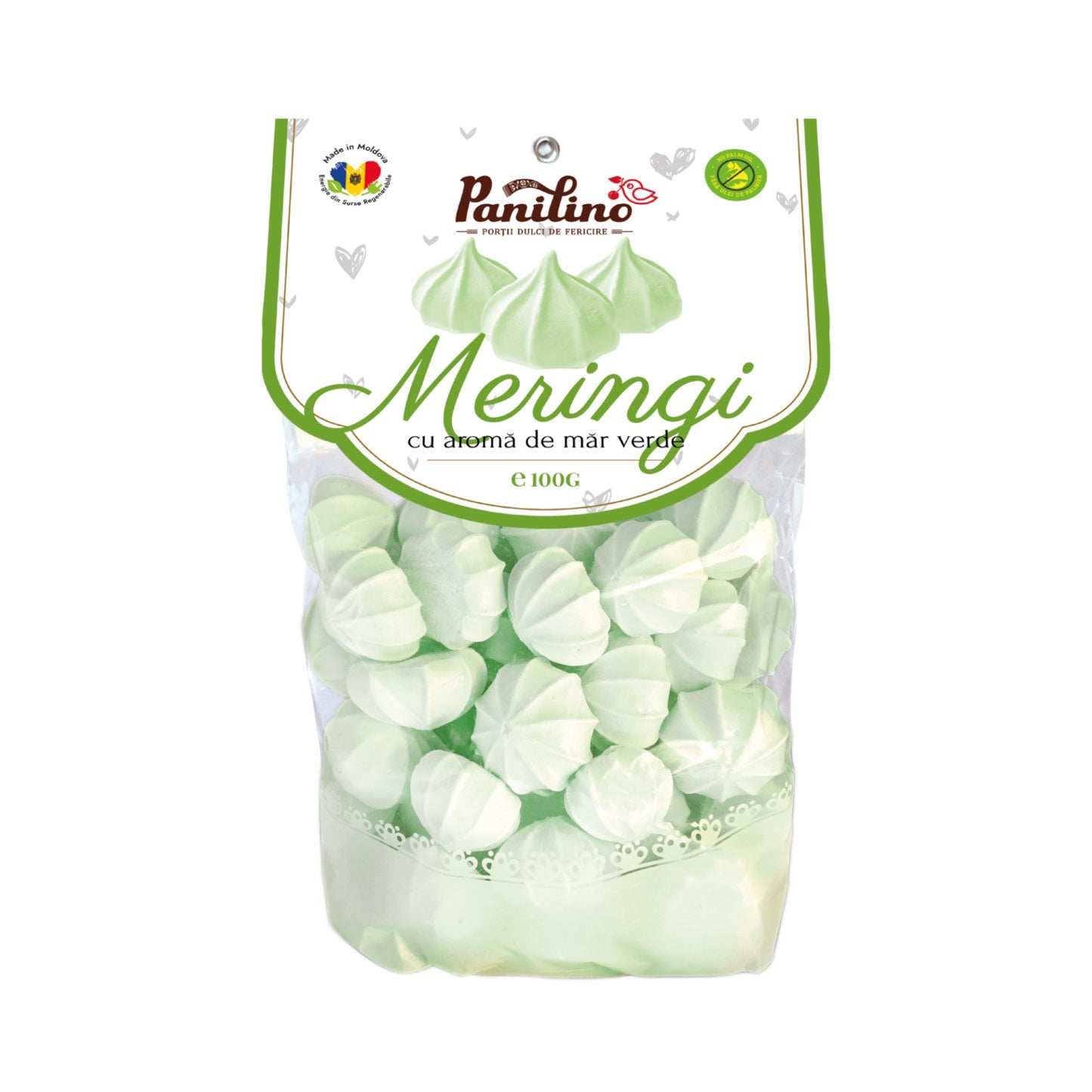 Panilino Apple Meringues bag, back label