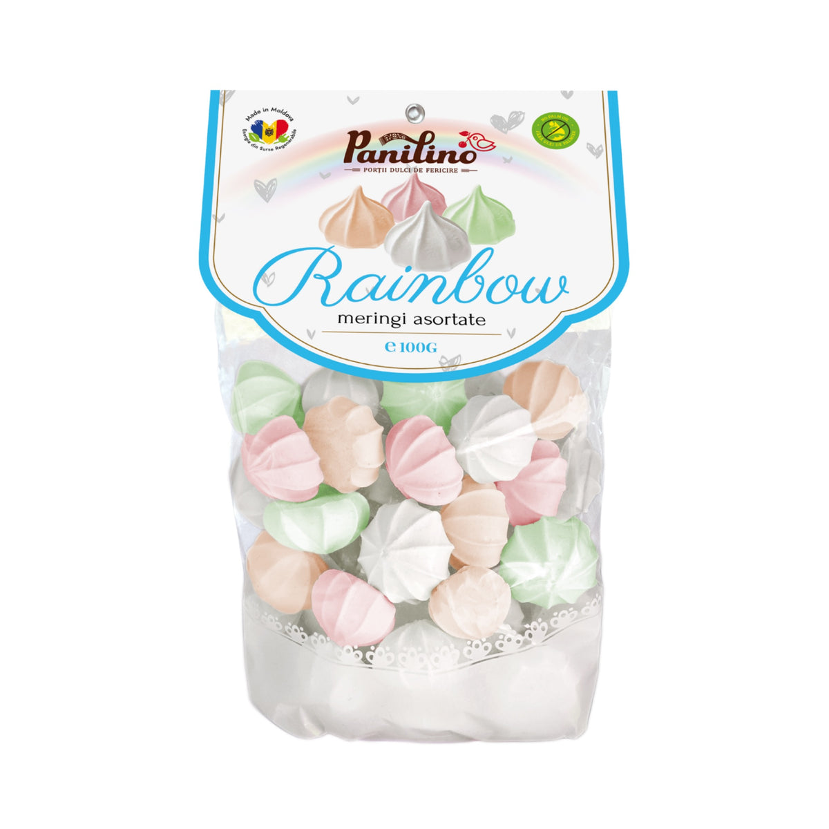 Panilino Meringues "Rainbow" bag, back label