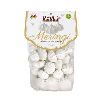 Panilino Vanilla Meringues bag, back label