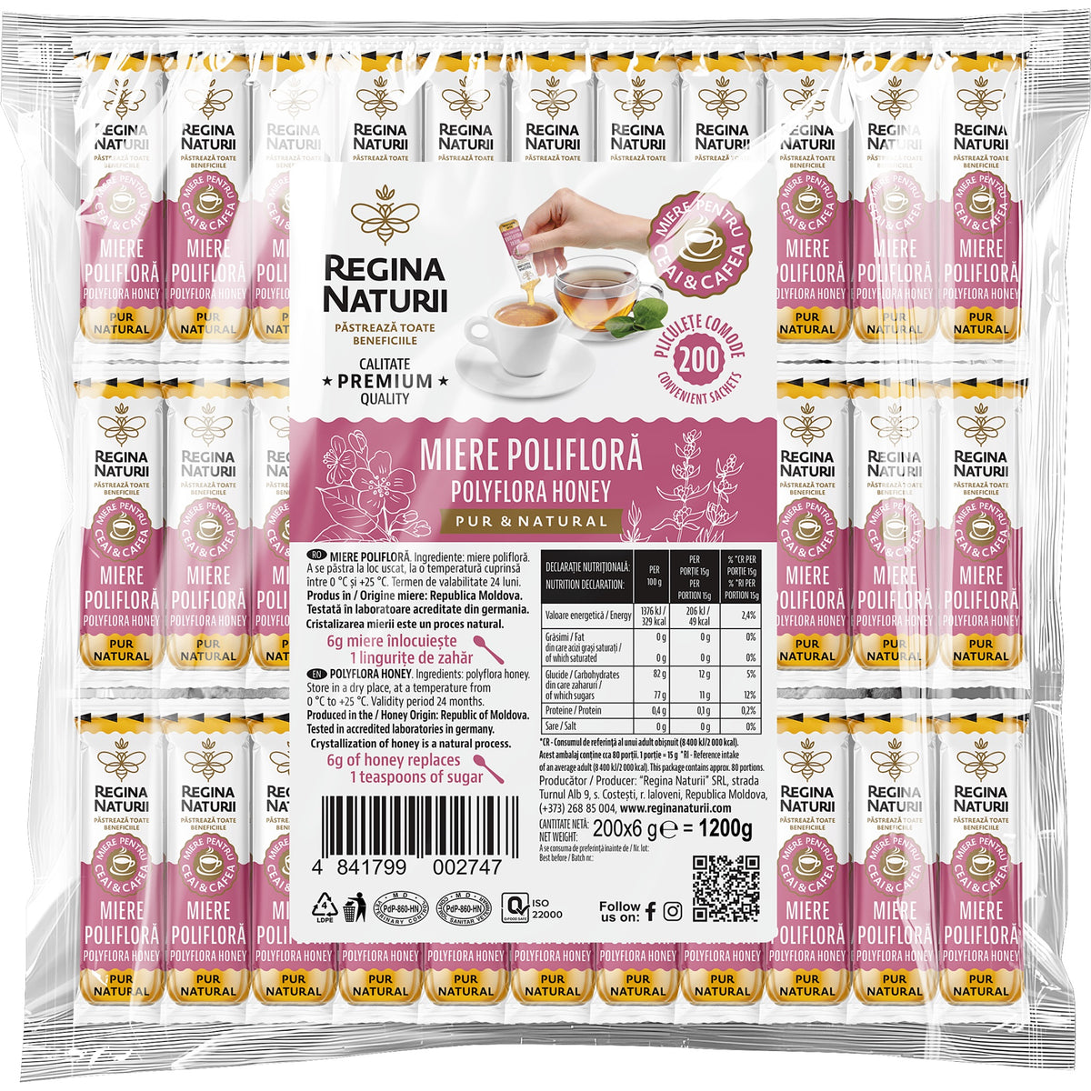 Regina Naturii Polyflora Portioned Honey 6g x 200pcs
