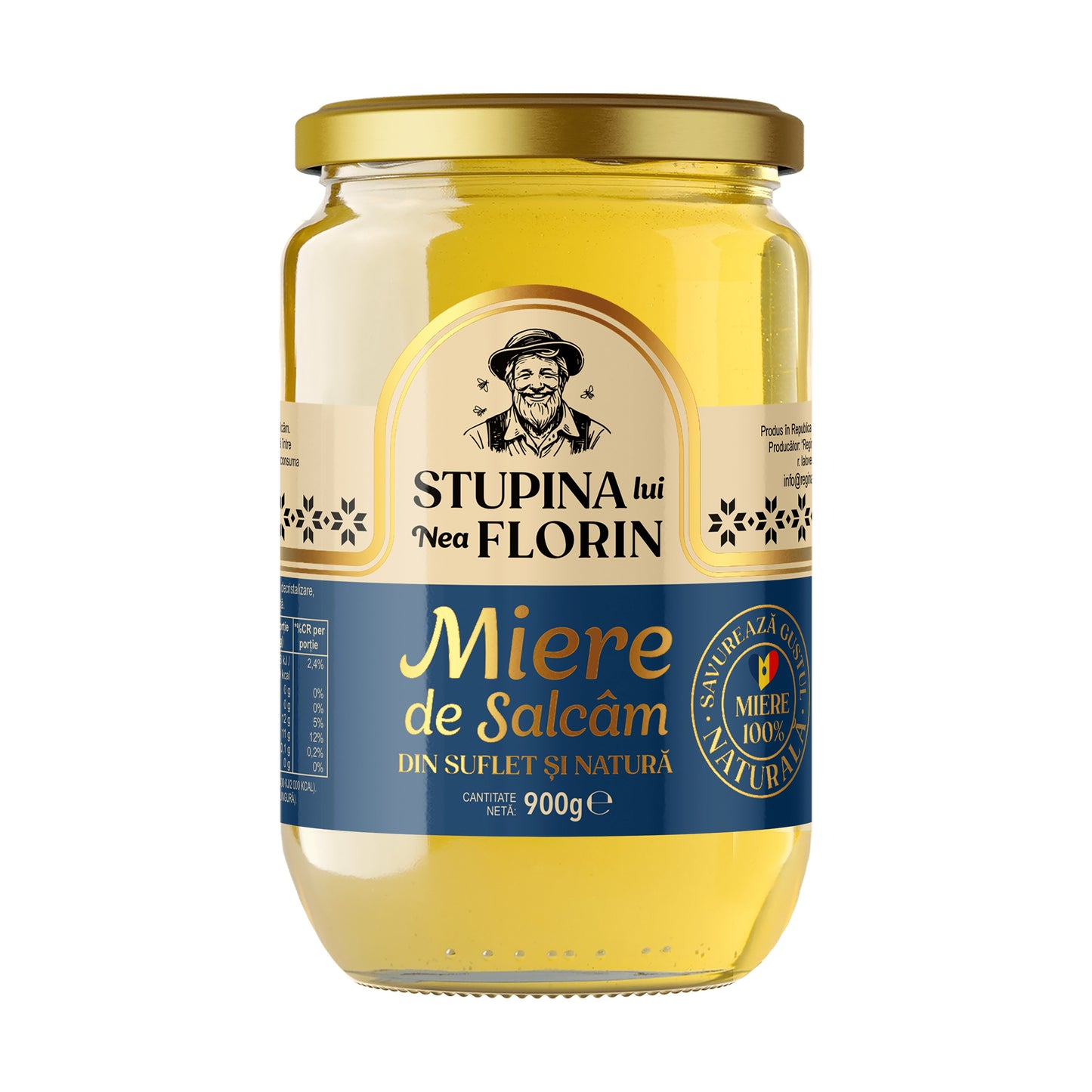 Stupina lui Nea Florin Acacia Honey 250g/900g, back label