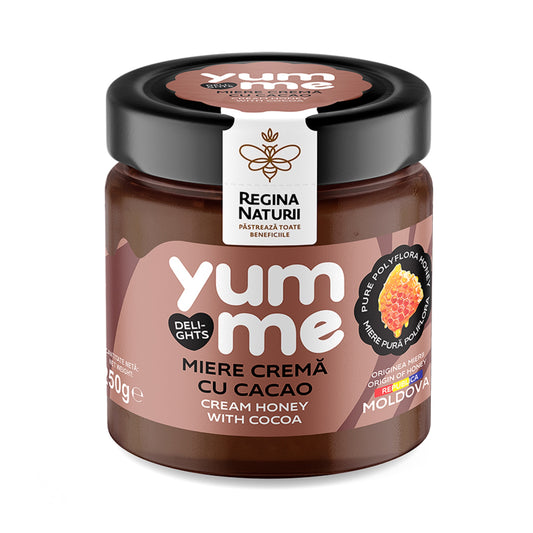 Regina Naturii Yumme Creamed Honey with Cocoa 250g jar